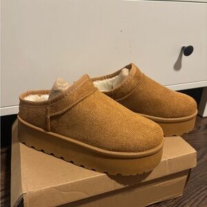 Cozy Tan Slip-On Platform Shoes